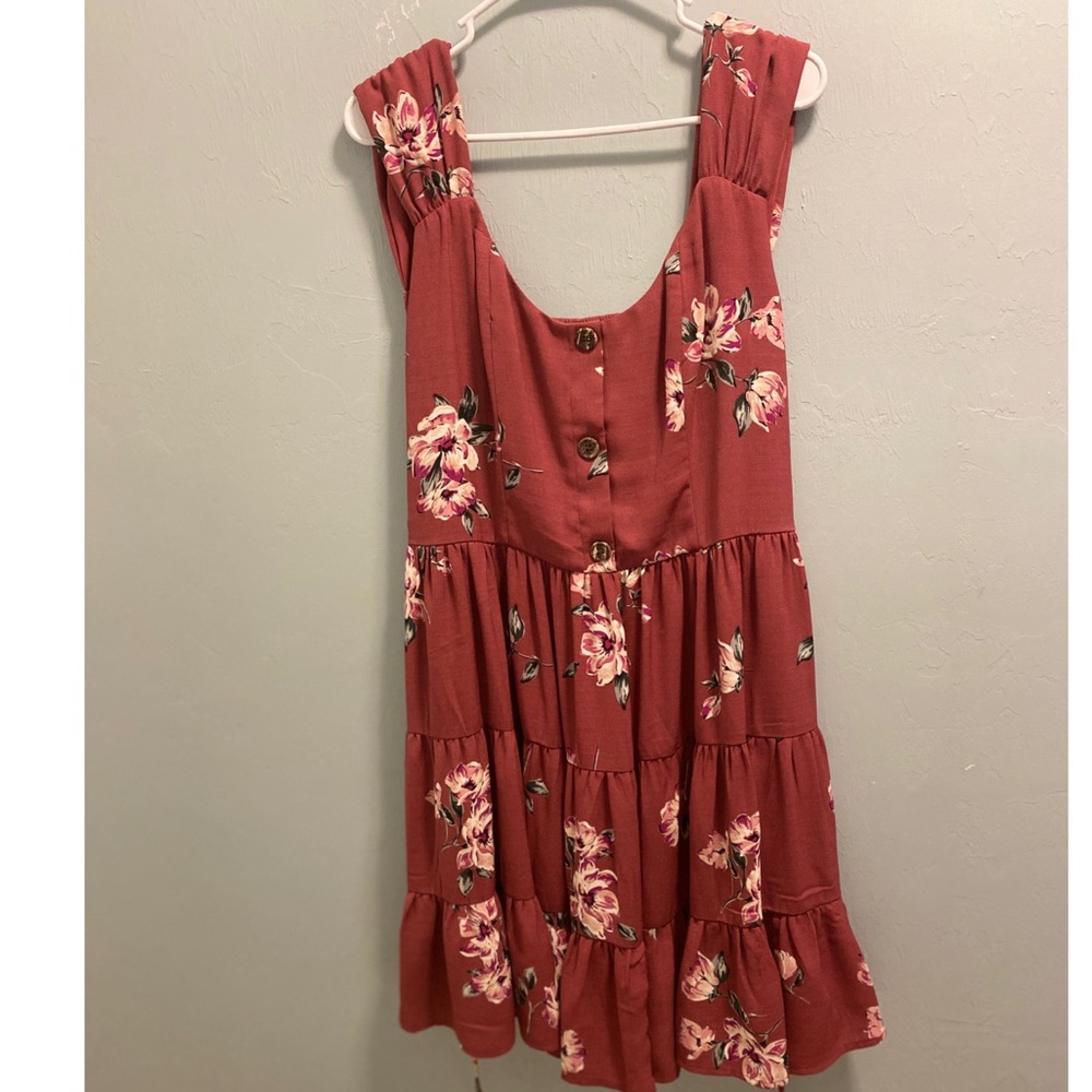 Coral/pink Sleeveless floral dress